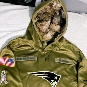 patriots olive salute to service hoodie